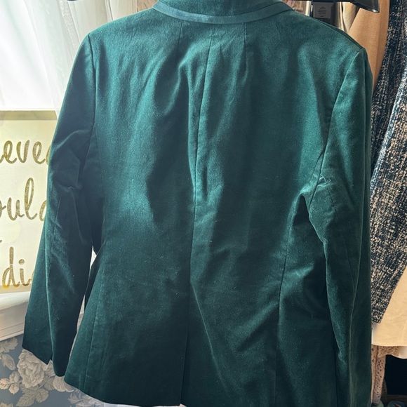 J. Crew Women's Deep Green Velvet Blazer - Picture 7 of 8